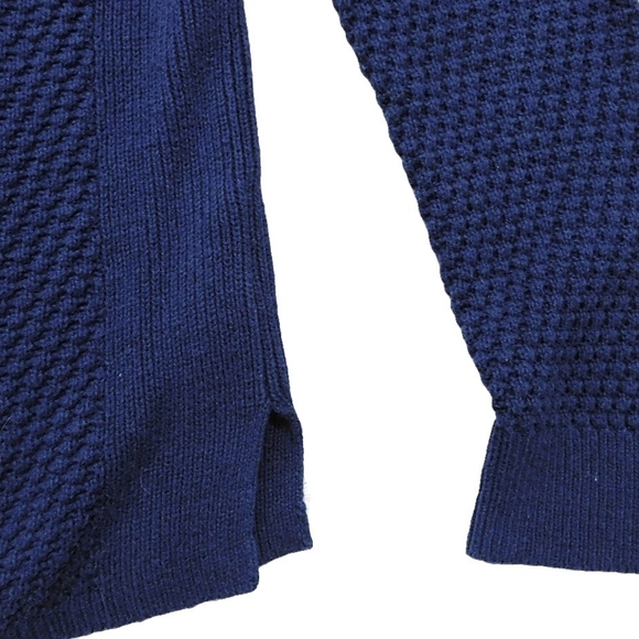 LANDS END PLUS SZ 1X NAVY COTTON LNG SLV TOP - Picture 4 of 6